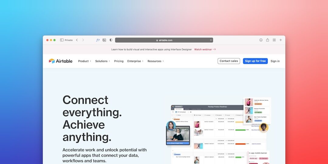 Site com design de interface atraente