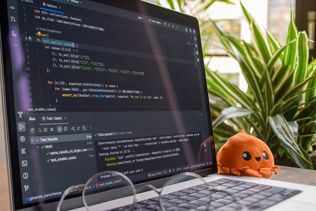 Análise de website em tela de computador