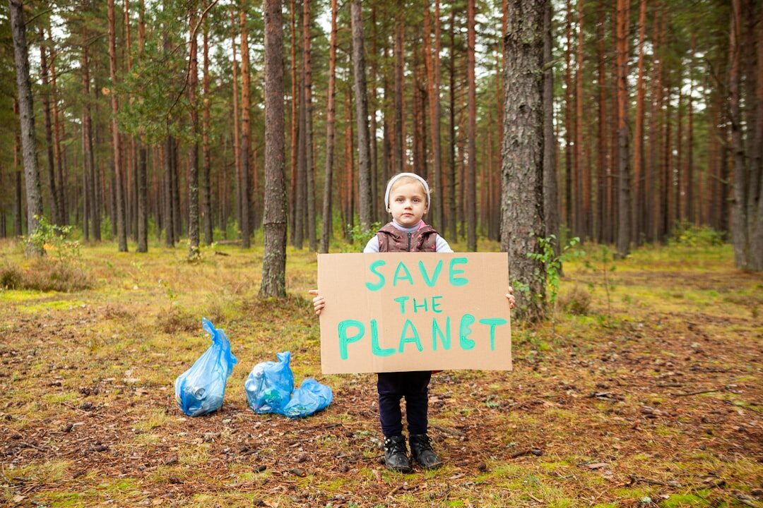 Campanha de marketing sustentável em exibição