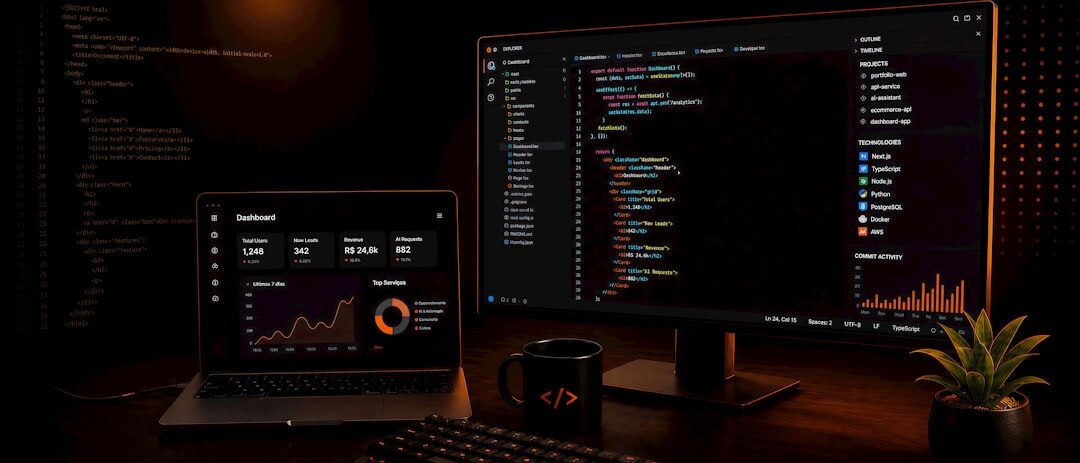 Design de interface do site em computador