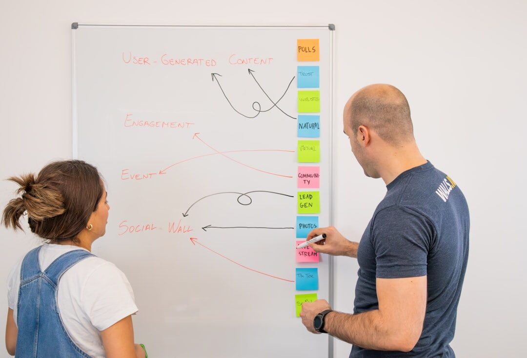 Estratégia de design de site em brainstorming