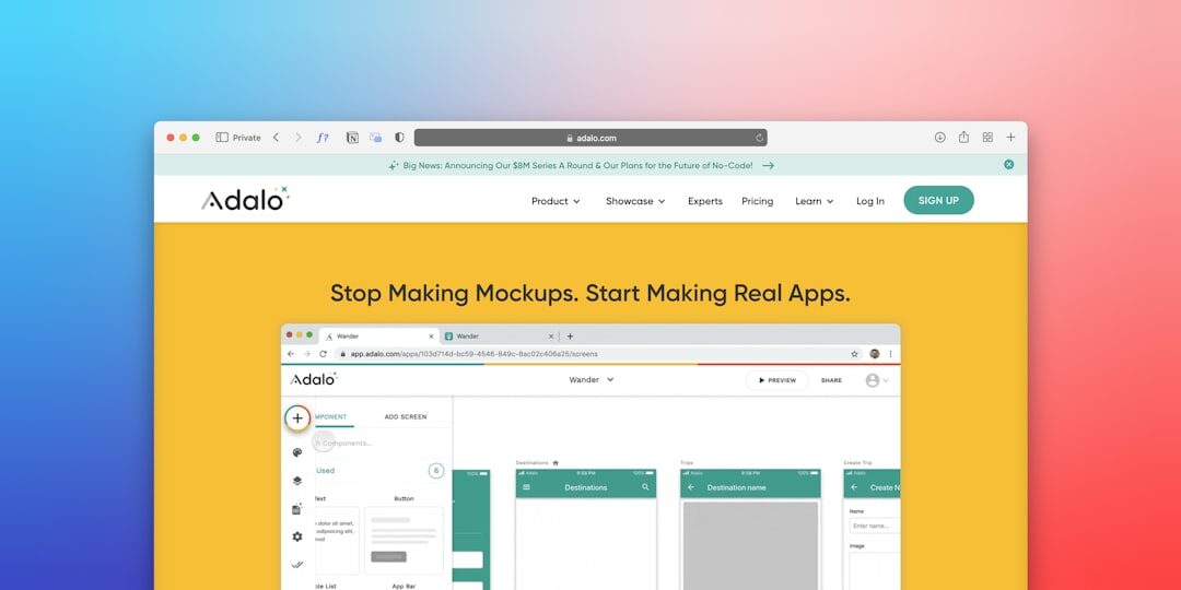 Interface amigável de construtor de sites